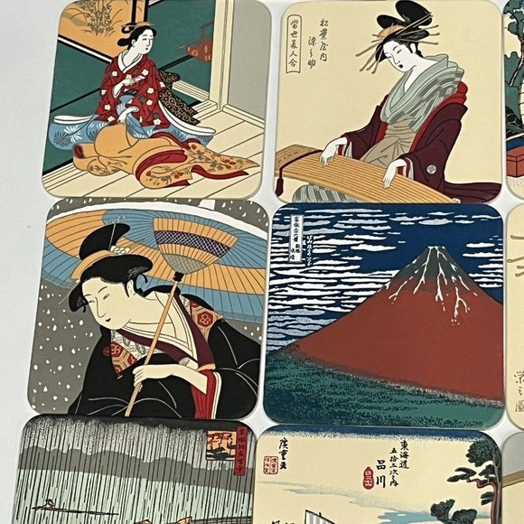 Vintage Ukiyoe Miniature Print Cards Part 2 Made In Japan 11 Cards Shinwa Co - Picture 4 of 16